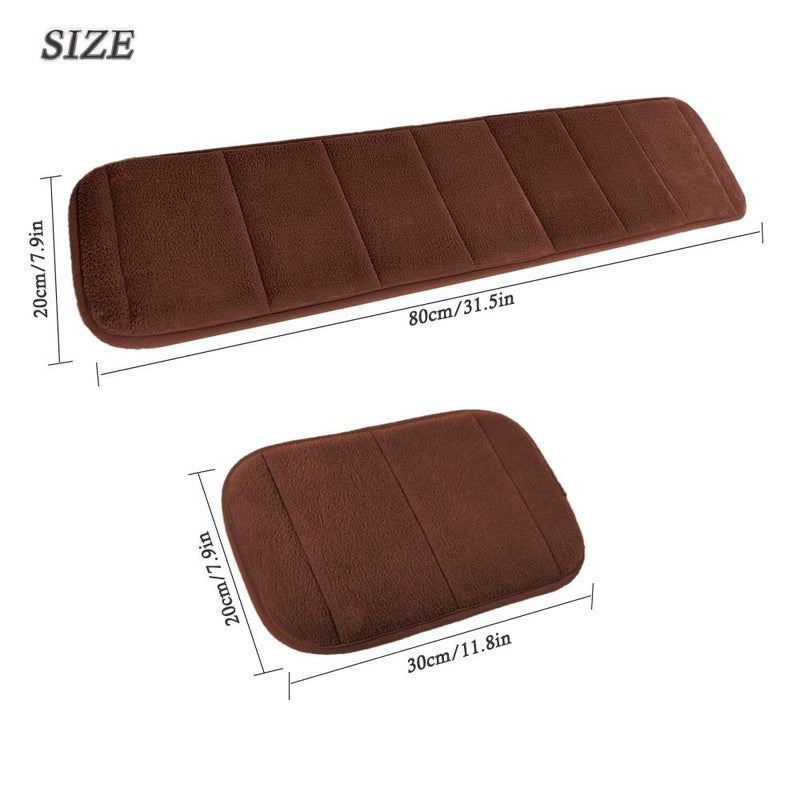 AUHOKY 2 Sets Ergonomic Computer Wrist Pad - Long & Short Size Combination Keyboard Rest Elbow Support Mat for Office, Desktop, Working, Gaming - Memory Foam Relieve Elbow Pain (Brown) - Image 3